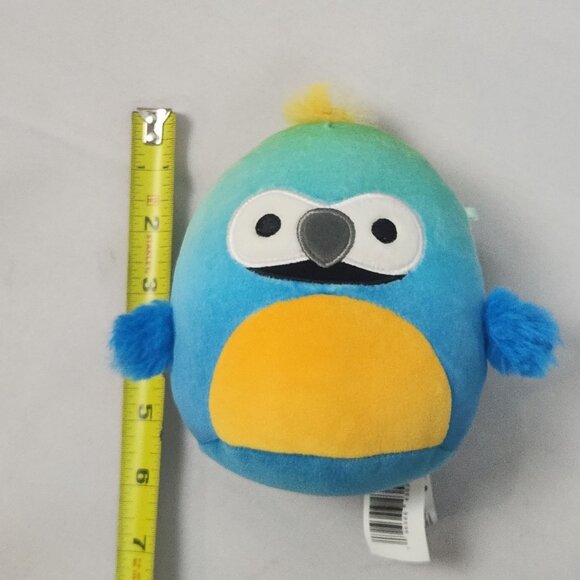 Squishmallows Baptiste Plush Toy Parrot 5" Blue & Yellow Bird Stuffed Animal - Picture 8 of 8